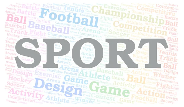 Nube Palabra Deporte Wordcloud Hecho Solo Con Texto —  Fotos de Stock