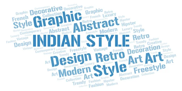 Indiase Stijl Word Cloud Witte Achtergrond — Stockfoto