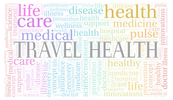 Облако Слов Travel Health Wordcloud Made Text Only — стоковое фото