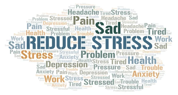 Reduza Nuvem Palavras Stress Wordcloud Feito Apenas Com Texto — Vetor de Stock