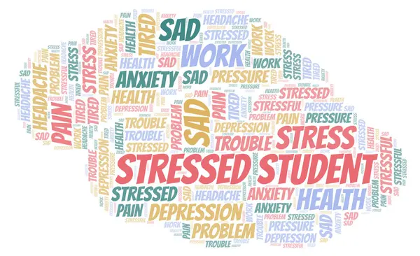 Stressed Student Word Cloud Wordcloud Made Text Only — Stock Vector