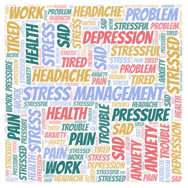 Stress Management Word Cloud Wordcloud Made Text Only — Stock Vector