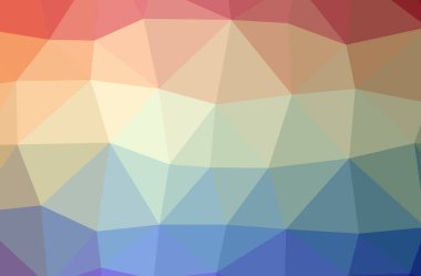 Mavi ve turuncu yatay düşük Poli arka plan resmi. Güzel çokgen tasarım deseni. 