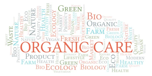 Nube Palabras Organic Care Wordcloud Hecha Solo Con Texto —  Fotos de Stock