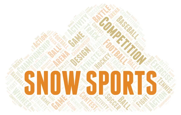 Snow Sports Word Cloud Wordcloud Made Text Only — Stock Photo, Image