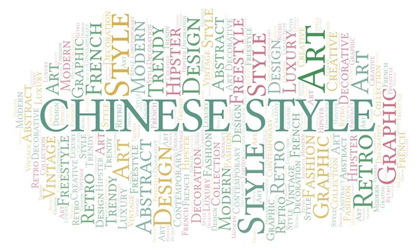 chinese style word cloud on white background