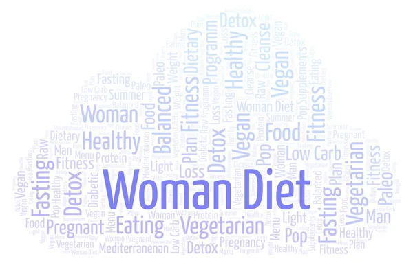 Woman Diet word cloud - illustration made with text only.