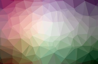 İllüstrasyon soyut yeşil, mor, kırmızı yatay düşük poli arka plan. Güzel Çokgen tasarım deseni. İhtiyaçlarınız için yararlı. 