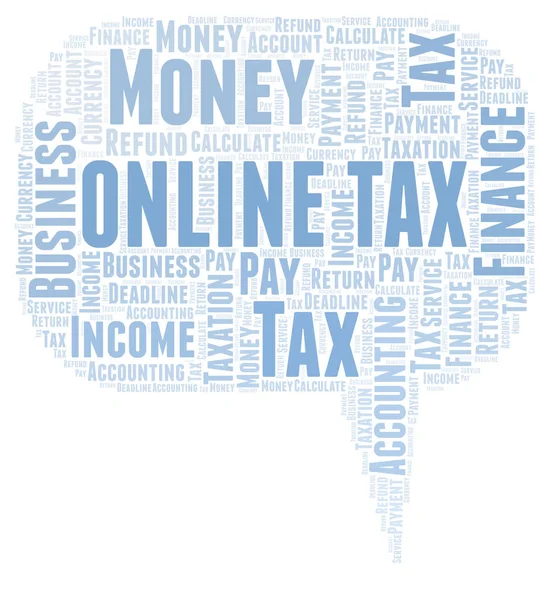 Online Tax Nube Palabras Wordcloud Hecho Solo Con Texto — Foto de Stock