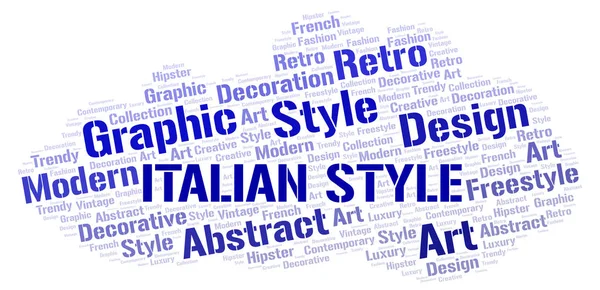 Italiaanse Stijl Word Cloud Witte Achtergrond — Stockfoto