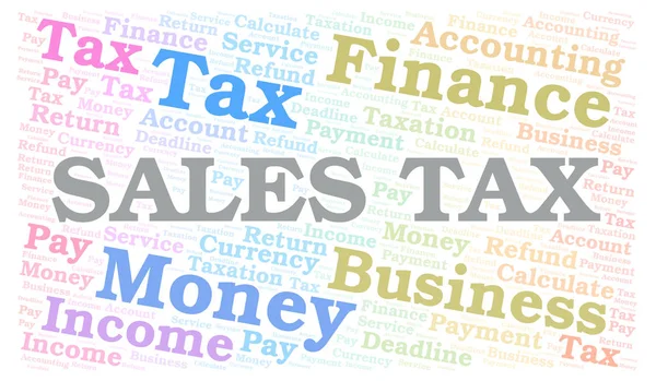 Sales Tax word cloud. Wordcloud made with text only.