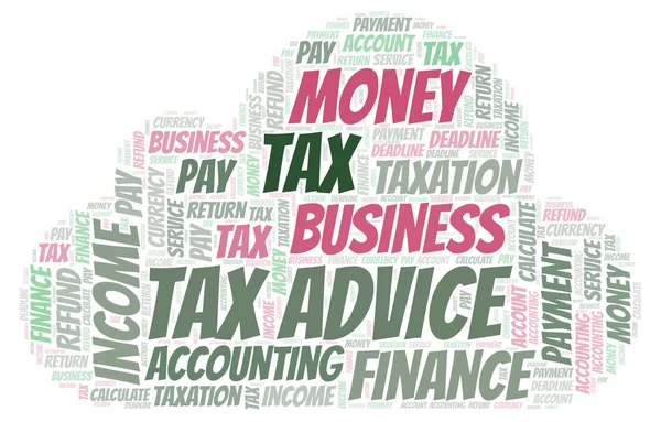 Tax Advice word cloud. Wordcloud made with text only.
