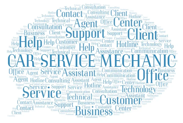 Auto Service Monteur Word Cloud Wordcloud Gemaakt Met Alleen Tekst — Stockfoto