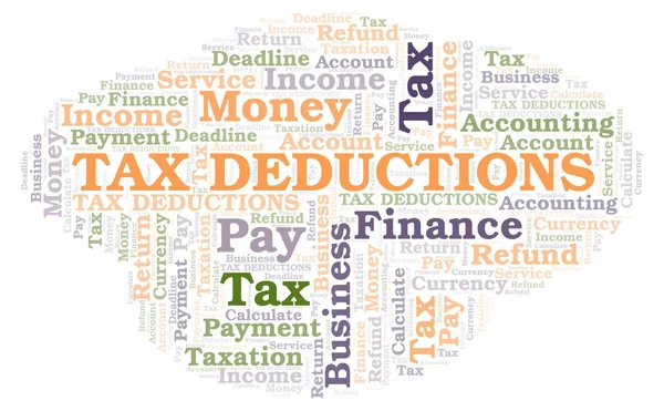 Tax Deductions Word Cloud Wordcloud Made Text Only — Stock Photo, Image