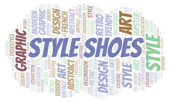 Stile Scarpe Parola Nuvola Sfondo Bianco — Foto Stock