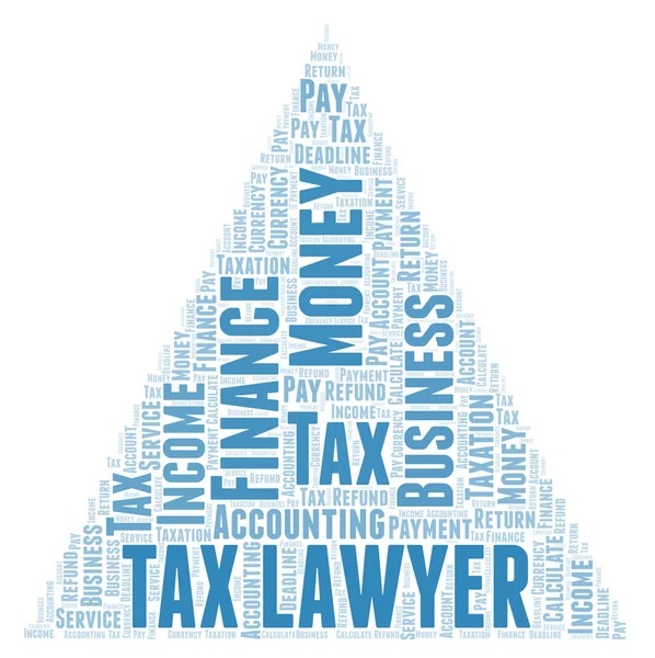 Φορολογικές Δικηγόρος Σύννεφο Λέξεων Wordcloud Γίνεται Κείμενο Μόνο — Φωτογραφία Αρχείου