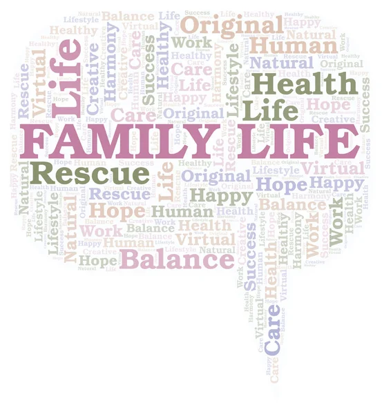 Family Life word cloud. Wordcloud made with text only.