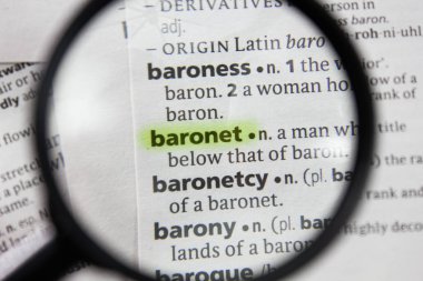 Sözlükteki sözcük veya ifade baronet.