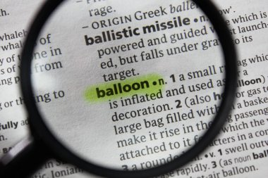 Sözlükteki sözcük veya tümcecik balonu.