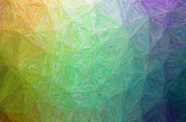 Yeşil, sarı renkli Impasto arkaplanının soyut çizimi.