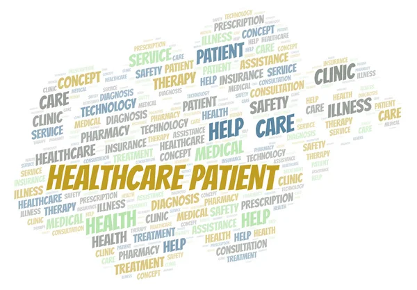 医療患者の単語の雲 テキストのみで作られた Wordcloud — ストック写真