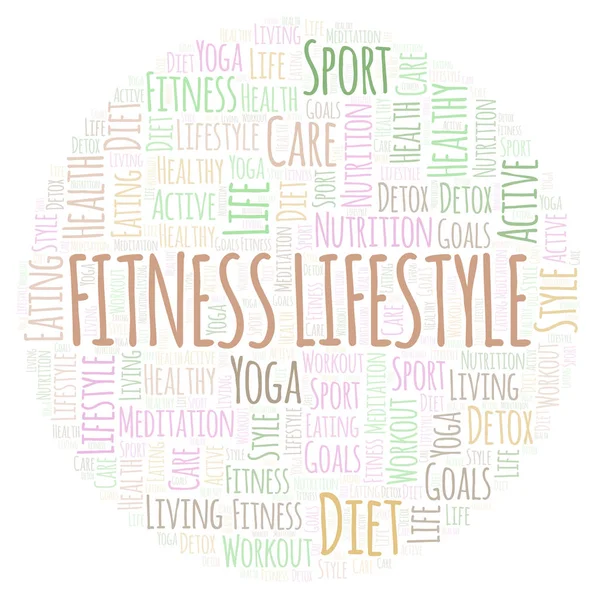 Fitness Lifestyle Word Cloud Wordcloud Made Text Only — Stock Photo, Image