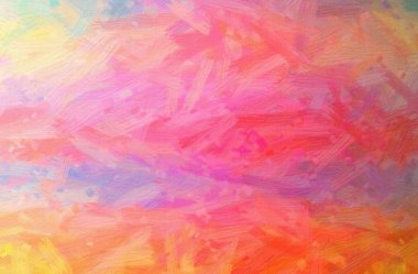 Kırmızı Tüylü Fırça Yağlı Boyası arkaplanının soyut çizimi.