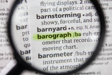 Sözlükteki sözcük veya tümcecik barografı.