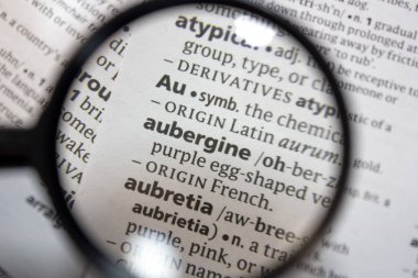 Sözlükte patlıcan kelimesi.