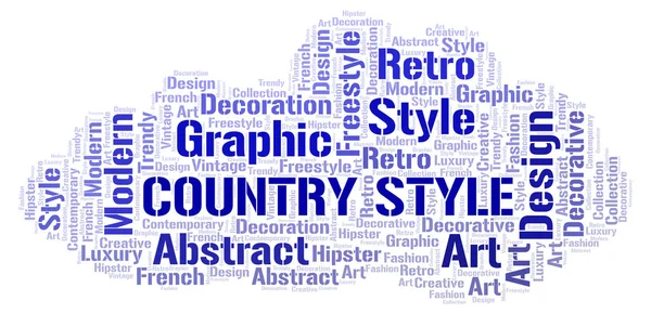 County Style Word Cloud Witte Achtergrond — Stockfoto