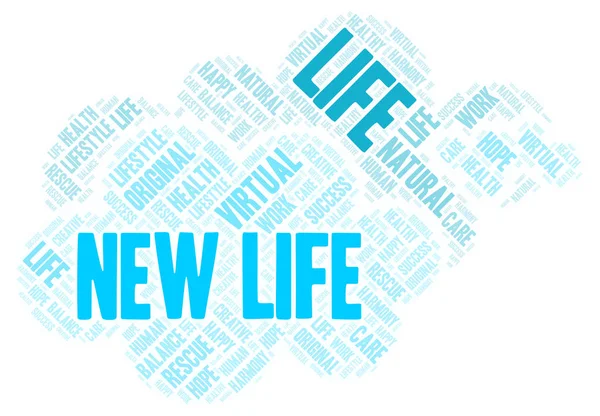 Nuage Mots New Life Wordcloud Fait Avec Texte Seulement — Photo