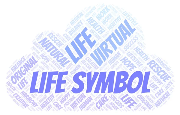 Vida Symbol Nuvem Palavras Wordcloud Feito Apenas Com Texto — Fotografia de Stock