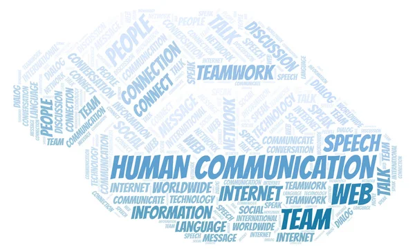 Menselijke Communicatie Word Cloud Wordcloud Gemaakt Met Alleen Tekst — Stockfoto