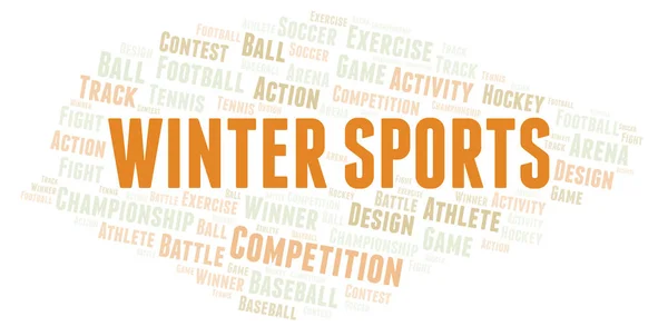 Winter Sports Word Cloud Wordcloud Made Text Only — Stock Photo, Image