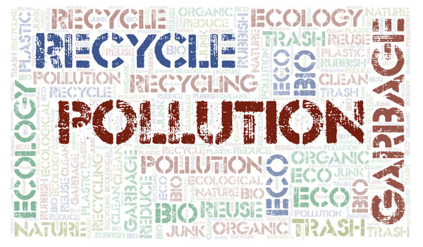 Pollution word cloud. Wordcloud made with text only.