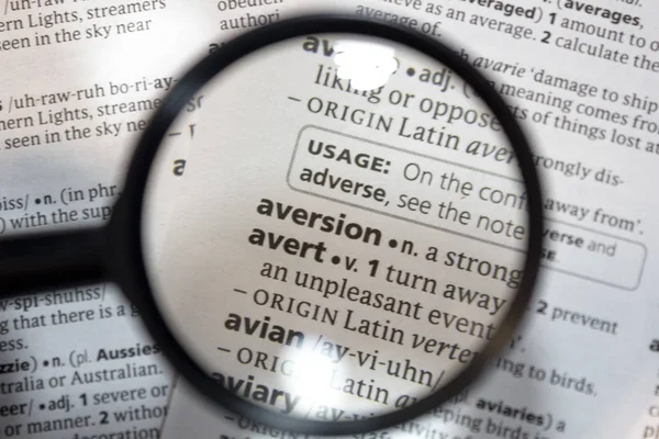 Mot Aversion Phrase Dans Dictionnaire — Photo