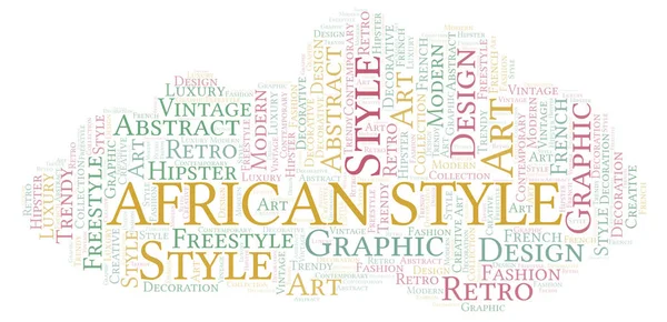 Stile Africano Parola Nuvola Sfondo Bianco — Foto Stock