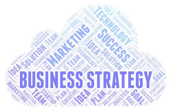 Business Strategy Nuvem Palavras Wordcloud Feito Apenas Com Texto — Fotografia de Stock