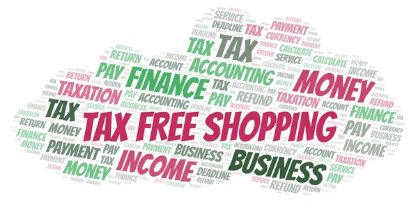 Tax Free Shopping Nuage Mots Wordcloud Fait Avec Texte Seulement — Photo