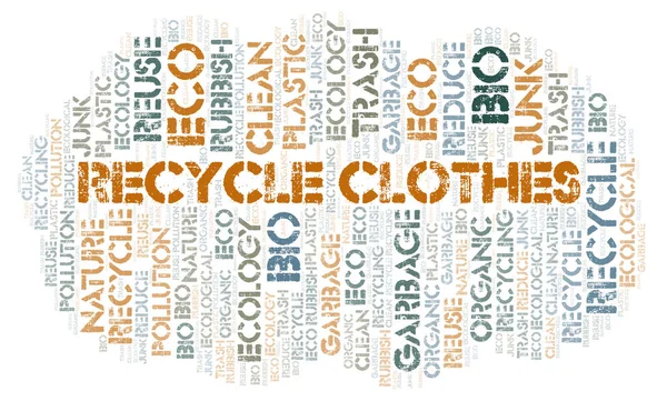 Recycle Clothes word cloud. Wordcloud made with text only.