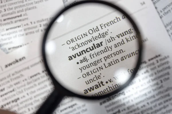 Mot Phrase Avunculaire Dans Dictionnaire — Photo