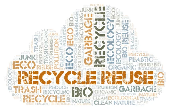 Recyklujte Znovu Použít Slovo Mrak Wordcloud Pouze Text — Stock fotografie