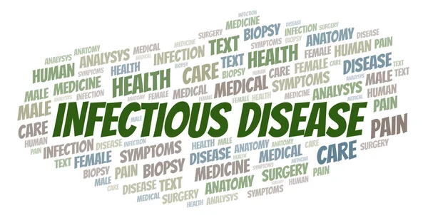 Nube Palabra Enfermedad Infecciosa Wordcloud Hecho Solo Con Texto —  Fotos de Stock