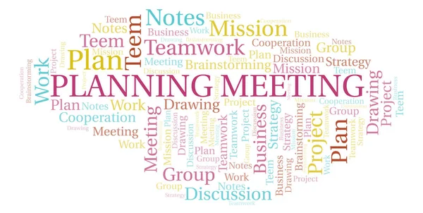 Planung Meeting Word Cloud Wordcloud Nur Mit Text — Stockfoto