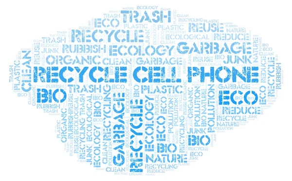 Recycle Cell Phone word cloud. Wordcloud made with text only.