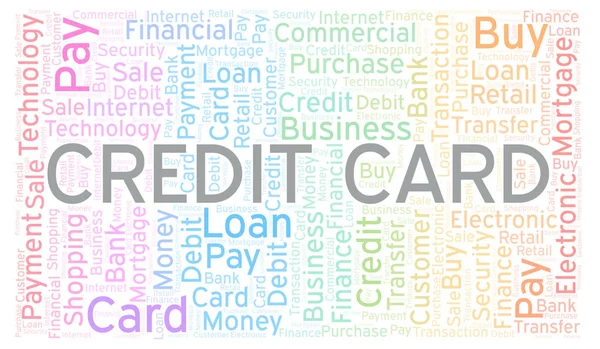 Credit Card Word Cloud Wordcloud Made Text Only — Stock Photo, Image