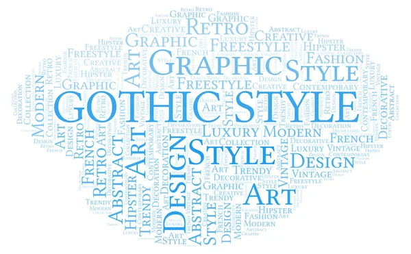 Gothic Style Word Cloud White Background — Stock Photo, Image