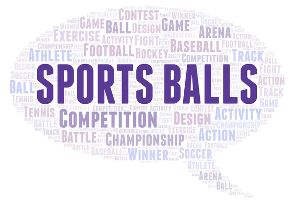 Sports Balls Nuvem Palavras Wordcloud Feito Apenas Com Texto — Fotografia de Stock