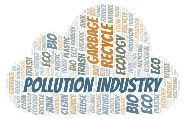 Contaminación Industria Palabra Nube Wordcloud Hecho Solo Con Texto — Archivo Imágenes Vectoriales