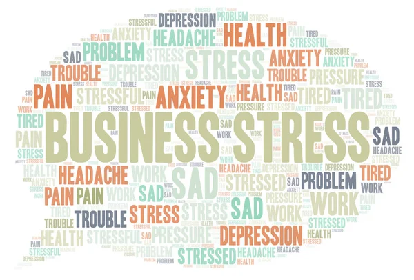 Business Stress Nuvem Palavras Wordcloud Feito Apenas Com Texto — Vetor de Stock